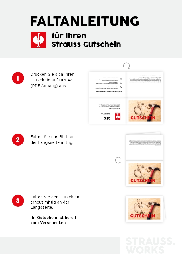 Faltanleitung eines Faltgutscheins