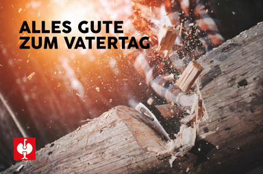 Gutscheinmotiv im Design Vatertag - Axt