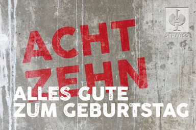 Gutscheinmotiv im Design Happy Birthday Achtzehn