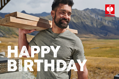 Gutscheinmotiv im Design Happy Birthday Worker